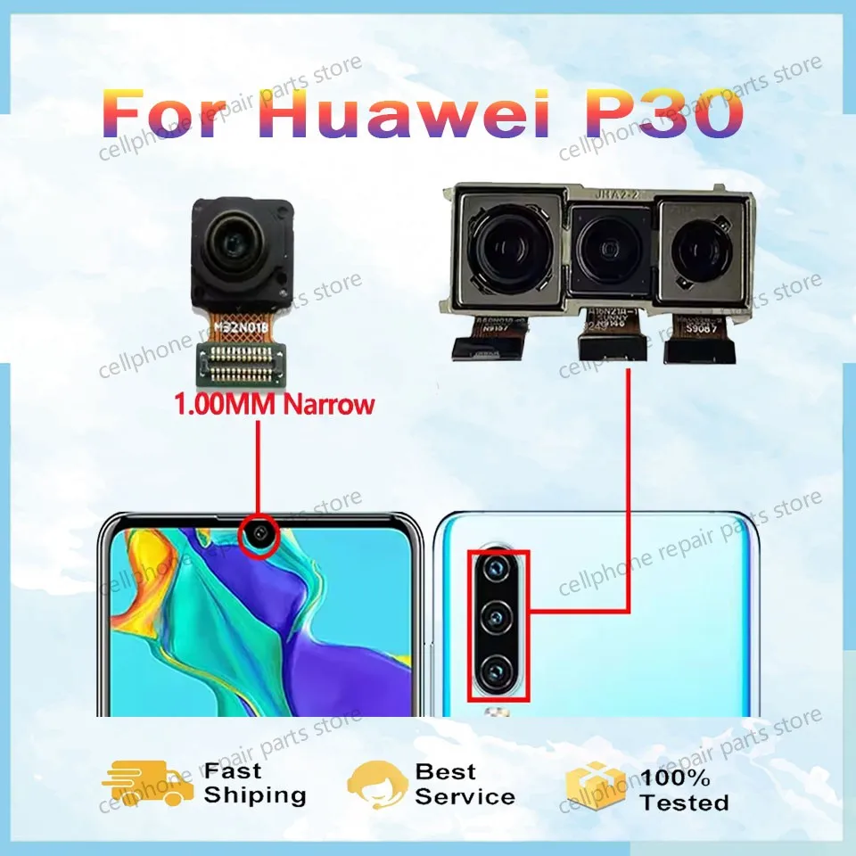 

Front And Rear Back Camera For Huawei P30 Main Facing Camera Module Flex Replacement Spare Parts
