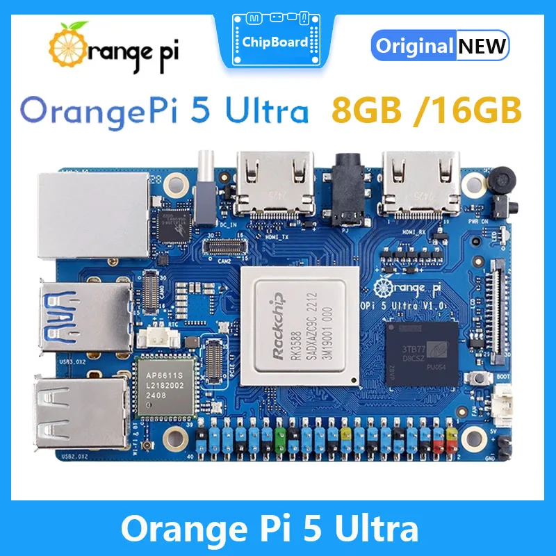 Orange Pi 5 Ultra 8GB/16GB LPDDR5 Ram RK3588 Rockchip Board WIFI 6E+BT5.3 With M.2 HDMI In Port OPi5 Ultra