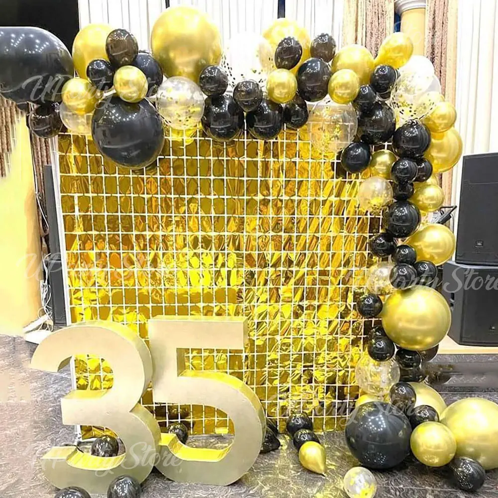 2 Stück silberne quadratische Hintergrundvorhänge, schimmernde Folie, Wandhintergrund, Lametta-Luftschlangen für Geburtstag, Hochzeit, Weihnachten, Disco, Party, Deko – Detail 11