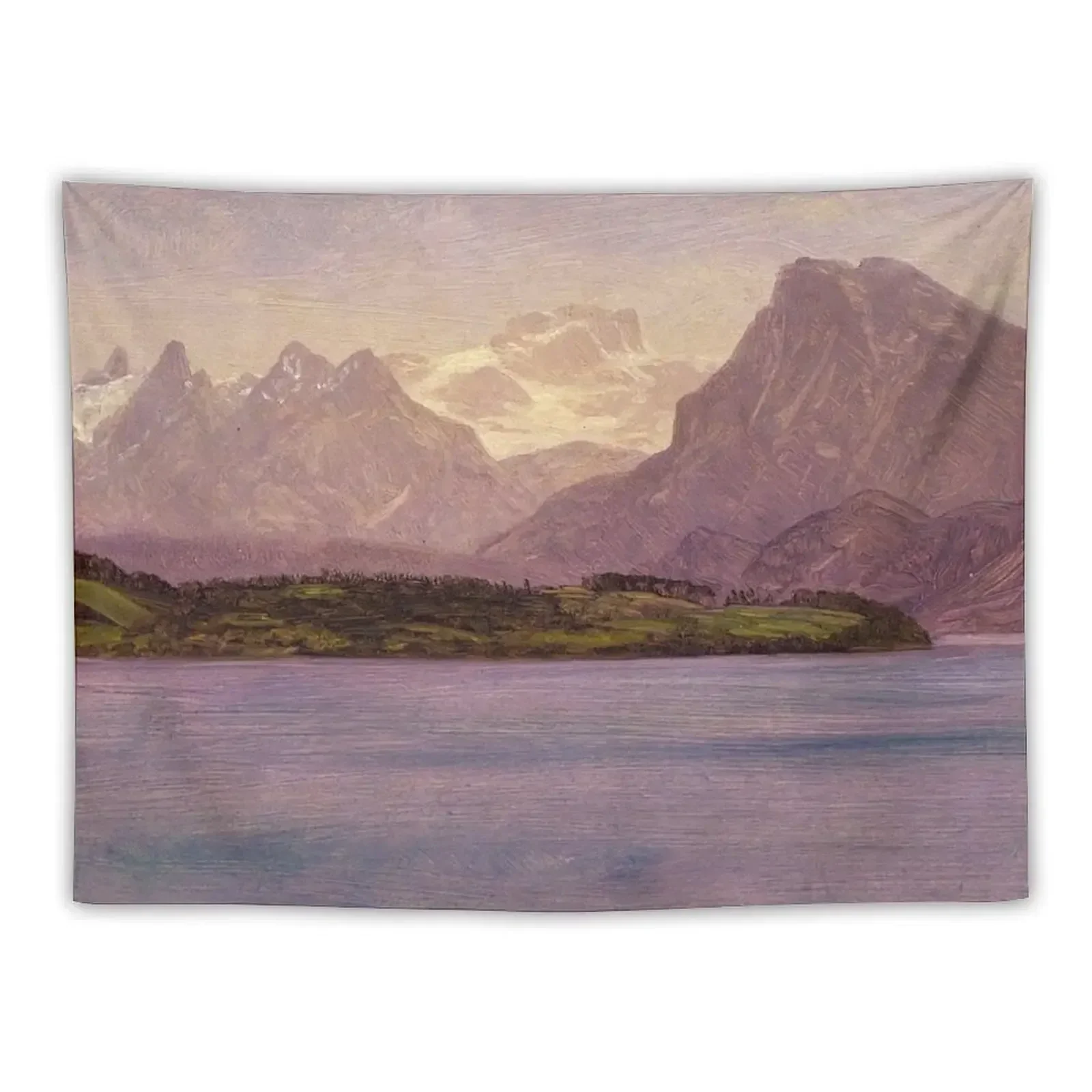 Alaskan Coast Range by Albert Bierstadt Tapestry Aesthetic Room Decor Korean Bedroom Decor Wall Decorations Tapestry