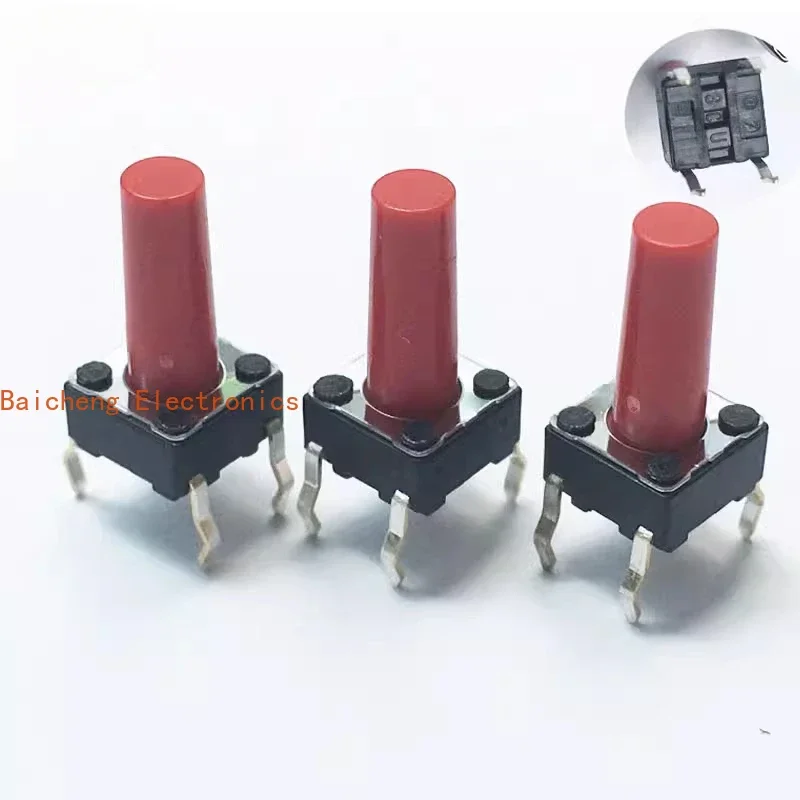 10PCS Touch switch SKHHDUA010 vertical button 6 * 6 * 13 induction cooker with a lifespan of 500000 cycles, red color