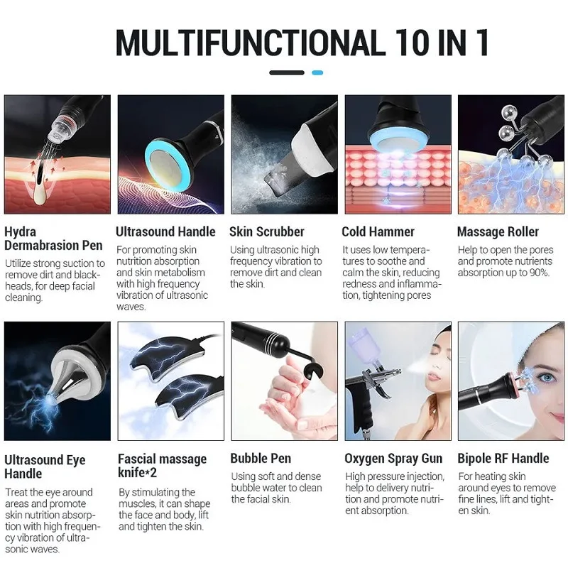 Home Use Beauty Spa Equipment Deep Facial Cleanser Face Massager Oxygen Facial Machine for Beauty Spa