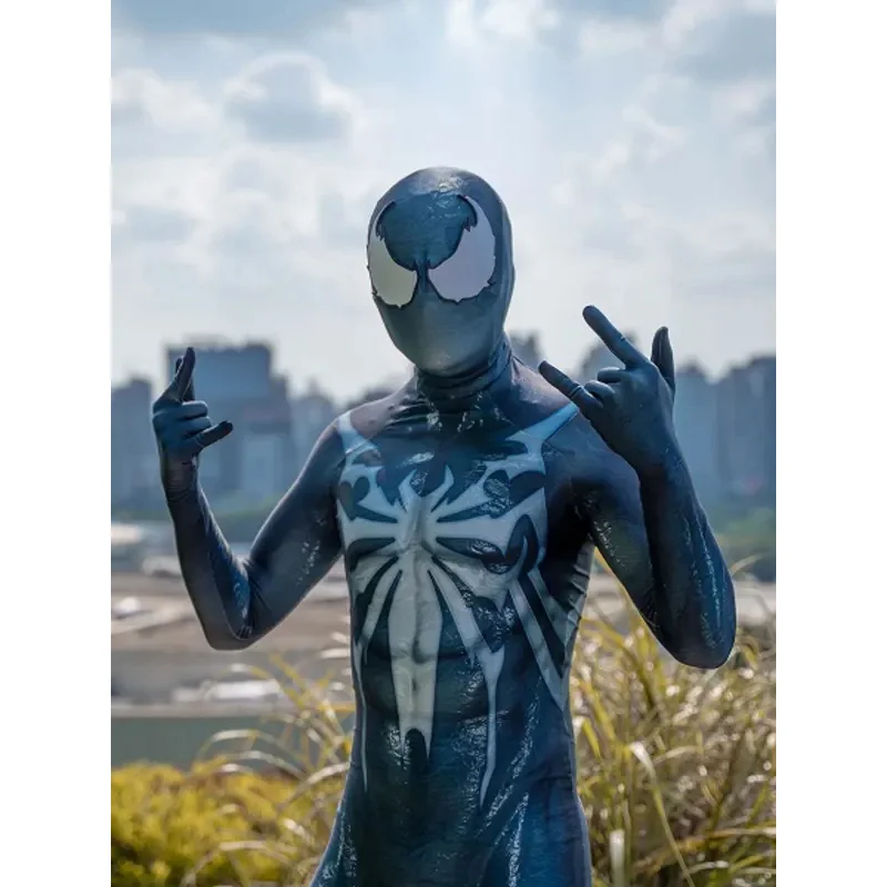 Fantasia de Cosplay Anime para o Halloween, Novos, 3D Print, Insomniac, Veneno, No Verso, Super-herói, Bodysuit Zentai, 2