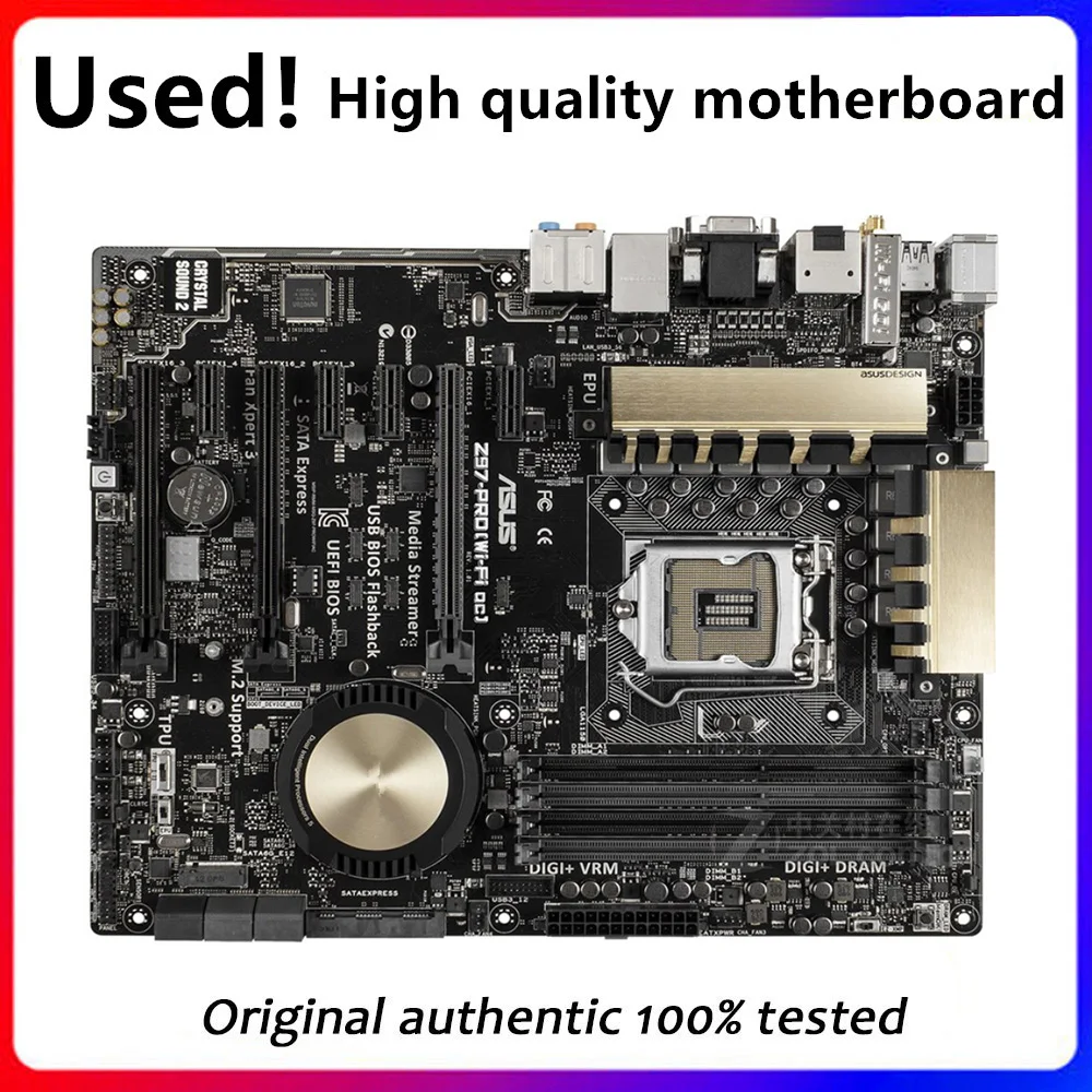 For Asus Z97-PRO(WiFi AC) Desktop Motherboard Z97 LGA 1150 For Core i7 i5 i3  SATA3 USB3.0 Original Used Mainboard