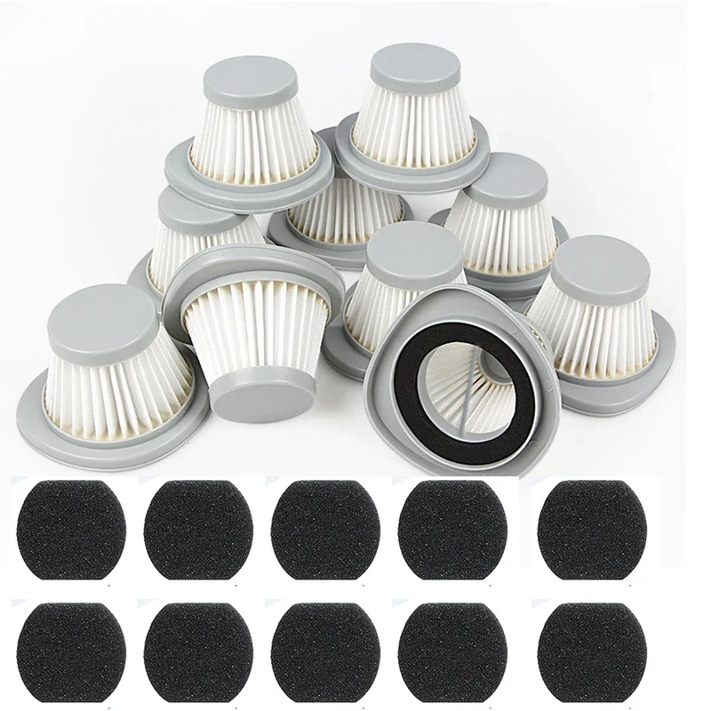 10PCS/6Pcs/5PCS /1Pcs HEPA Filter+10Pcs Filter Sponge Replacement for Xiaomi Deerma DX118C / DX118M Vacuum Cleaner Parts