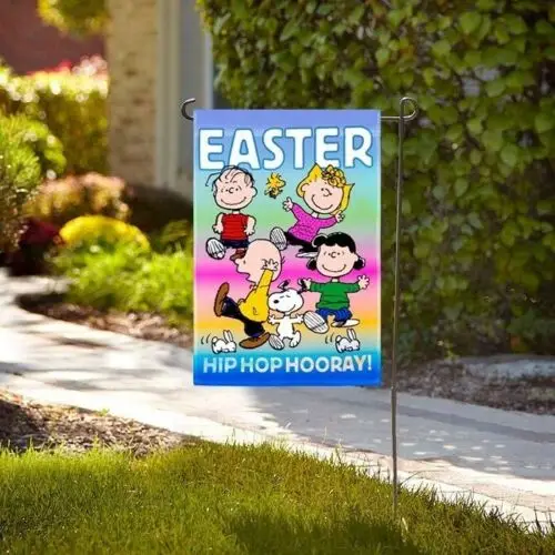 SNOOPY PEANUTS EASTER Flag Hip Hop Hooray Garden Flag 12