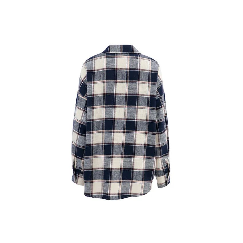 Autumn New Cotton Plaid Long sleeved Shirt Loose Casual Fashion Lazy Style Large Plaid Shirt Commuter Coat 2024