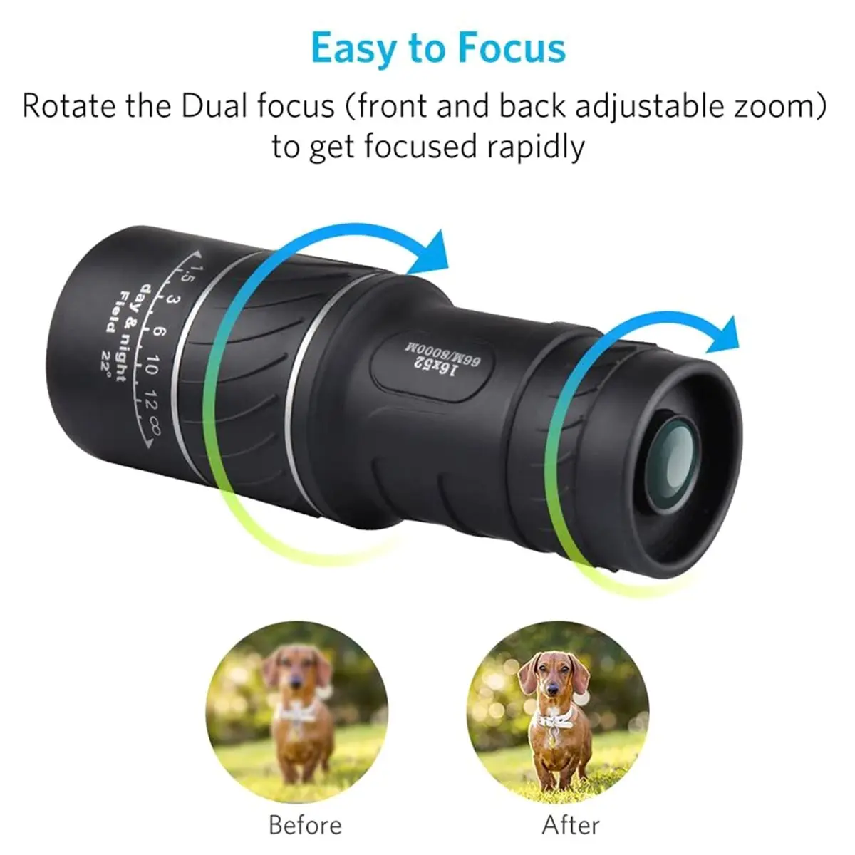 （2026 SUMMER）Powerful Monocular Telescope 16x52 Dual Focus Zoom Monocular Prism Compact for Camping Equipment