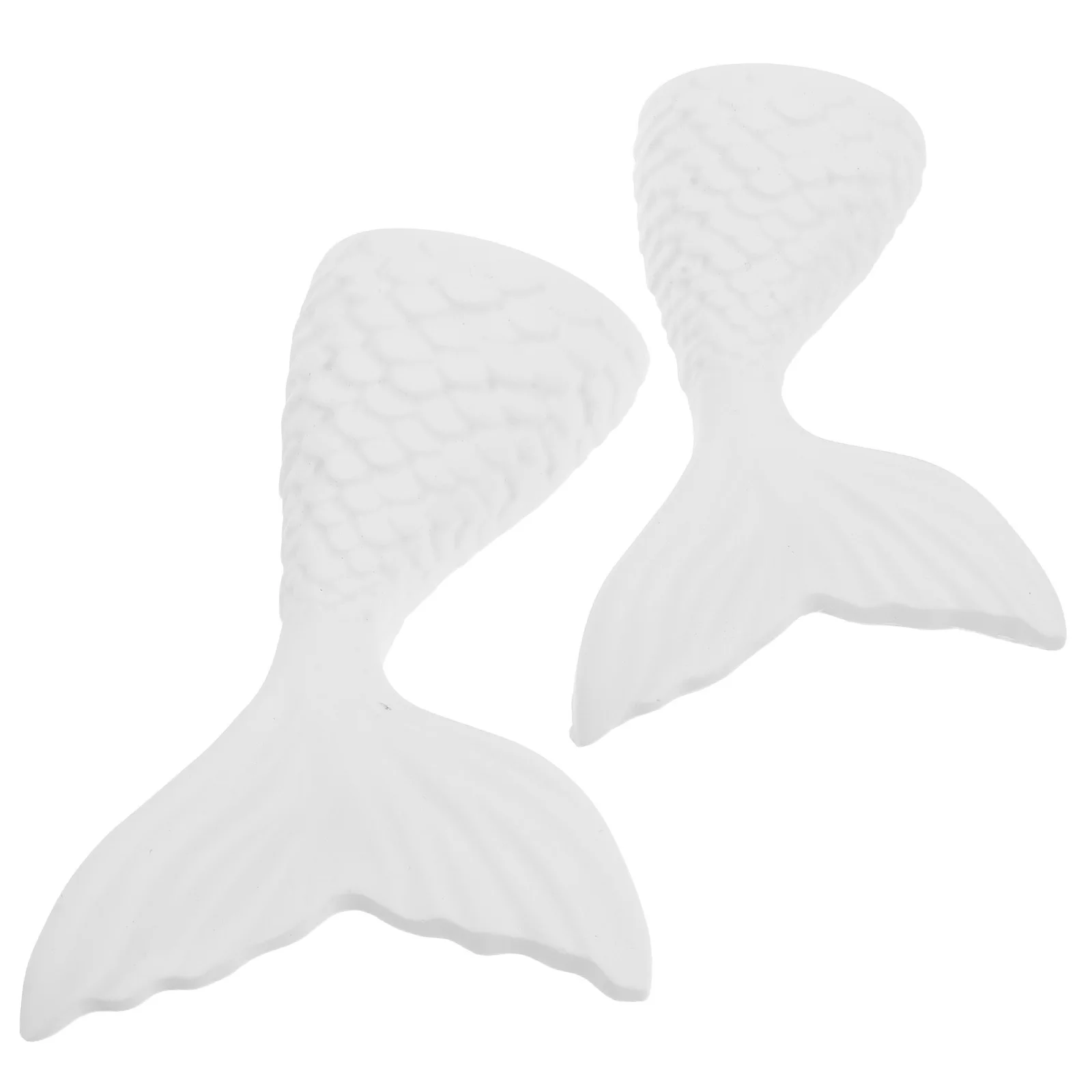 

2Pcs Fish Tail Photography Decorations Gypsum Nautical Statues Jewelry Organizer Beach Themed Photo Props Stand