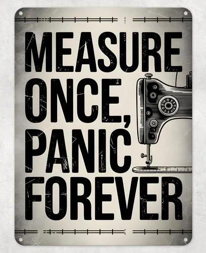 Funny Sewing Measure Once Metal Poster Wall Tin Sign Man Cave Shed Home Plaque --Tin Sign