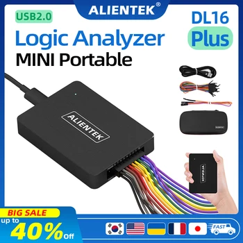 ALIENTEK-analizador lógico DL16, 250MHz, frecuencia máxima de muestreo, 16 canales, herramientas analizador lógico ARM FPGA, Software de de decodificación de protocolo de depuración