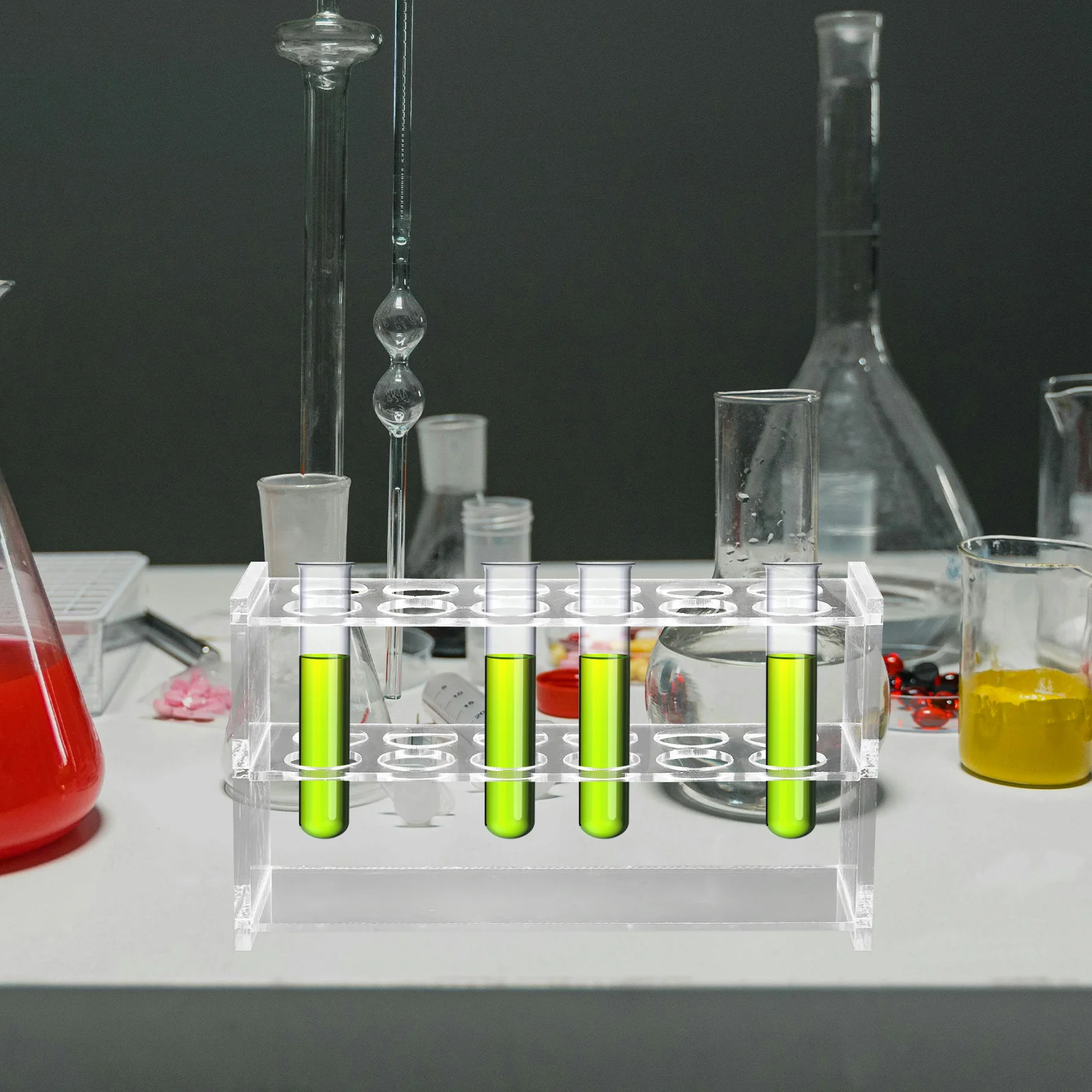

6 Holes Acrylic Test Tube Rack 25ml Tubes Hole Diameter 21mm Lab Equipment Sampling Holder Test Tube Storage Organizer
