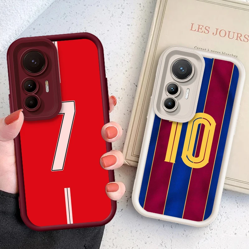 Football Stars No.10 7 Logo Eye Ladder For Xiaomi MI 14 12T 11 Lite Poco M3 X5 X4 F5 F4 F3 F2 GT Pro 5G Back Phone Case