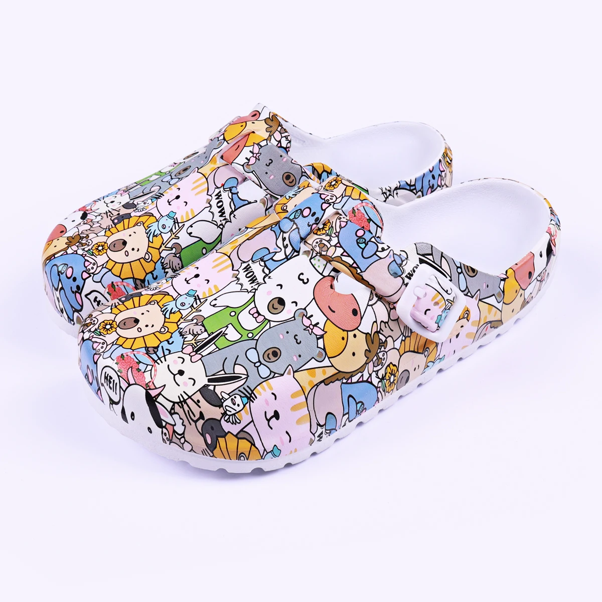 النساء شبشب منزل الطباعة البغل قباقيب إيفا باطن حزام قابل للتعديل الانزلاق على أحذية تمريض العمل المريح تسد أحذية للنساء