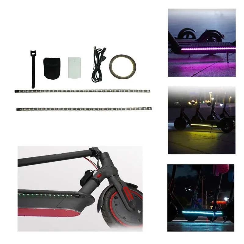 Waterproof Scooter LED Strip For Xiaomi M365 1s Pro Pro2 MI3 Electric Scooter Safety Night Light Flashlight Lamp Multiple Color