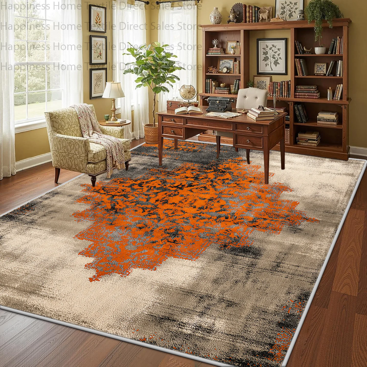 Persian Retro Ethnic Style Large Living Room Carpet Non-slip Washable Bedroom Warm Toned Area Rugs Soft Fluffy Home Decor Rug