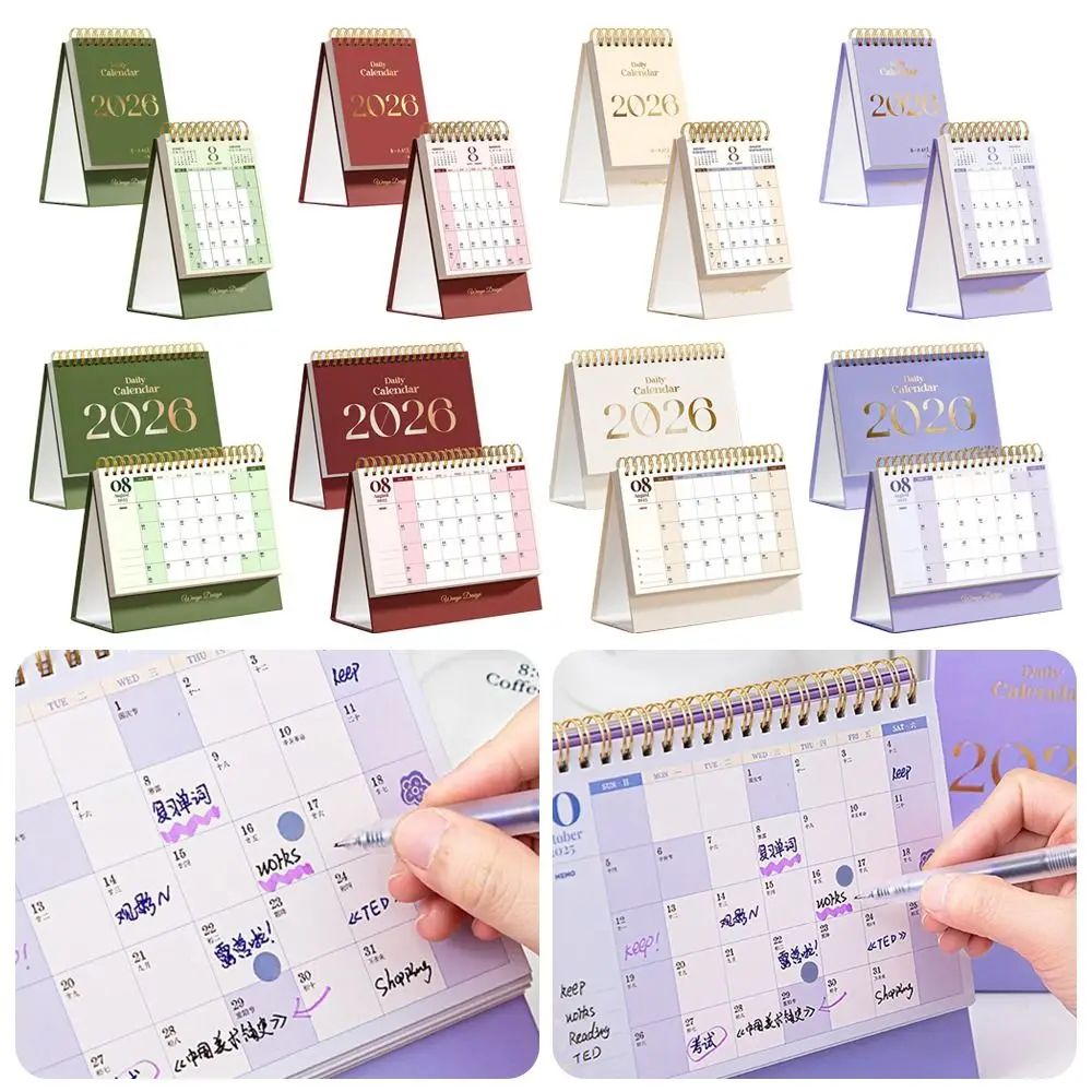 

Simple Style 2026 Desktop Paper Calendar Yearly Multi-function Planner Scheduler Home Decor Notebook Agenda Organizer