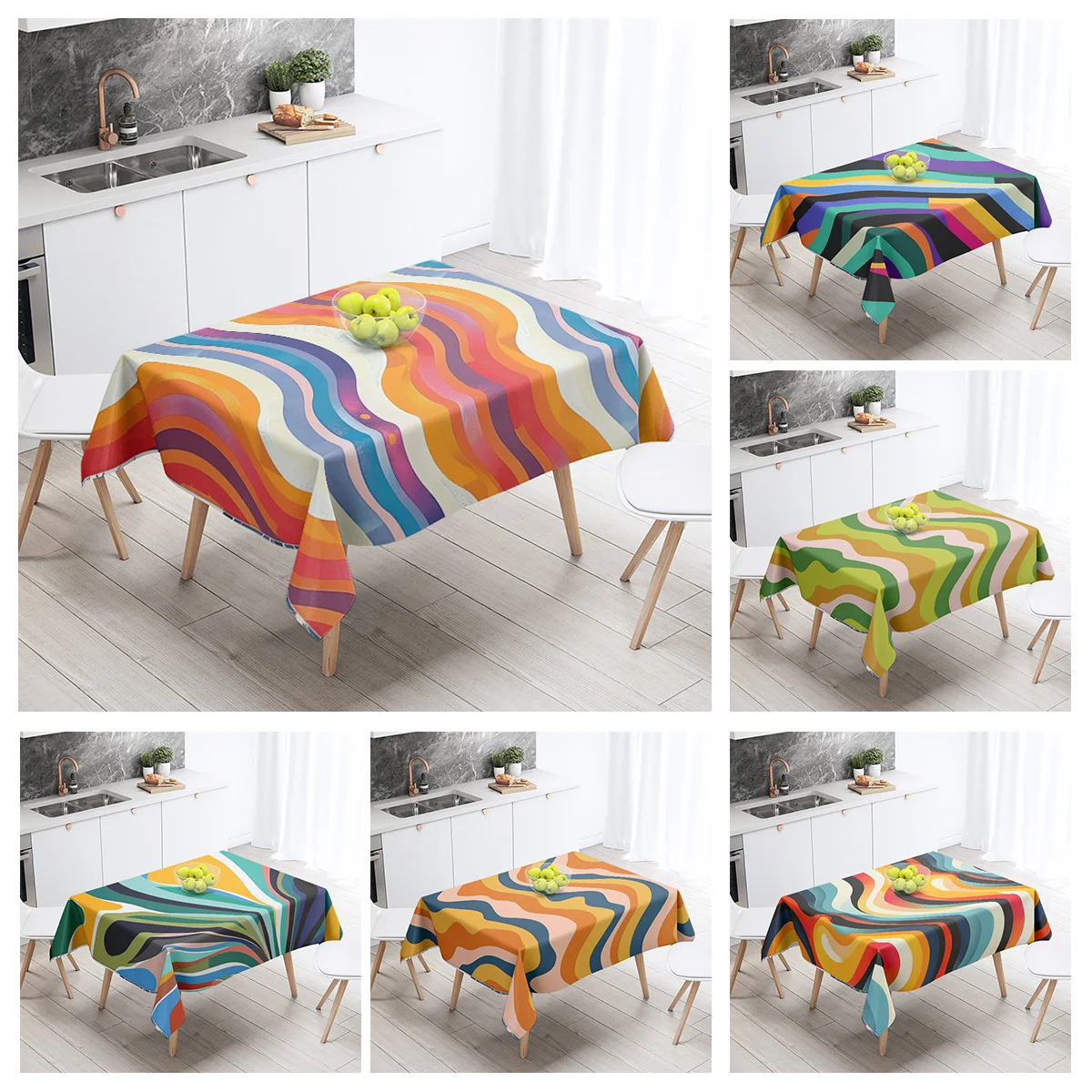 

Abstract Geometric Tablecloth Waterproof Stain Resistant Party Decoration Restaurant Cafe Dining Table Tablecloths