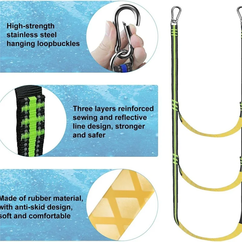 

Морская веревочная лестница, для надувных лодок, рыбацких лодок, каяков, моторных лодок, портативных морских посадочных веревочных лестничных лифтов