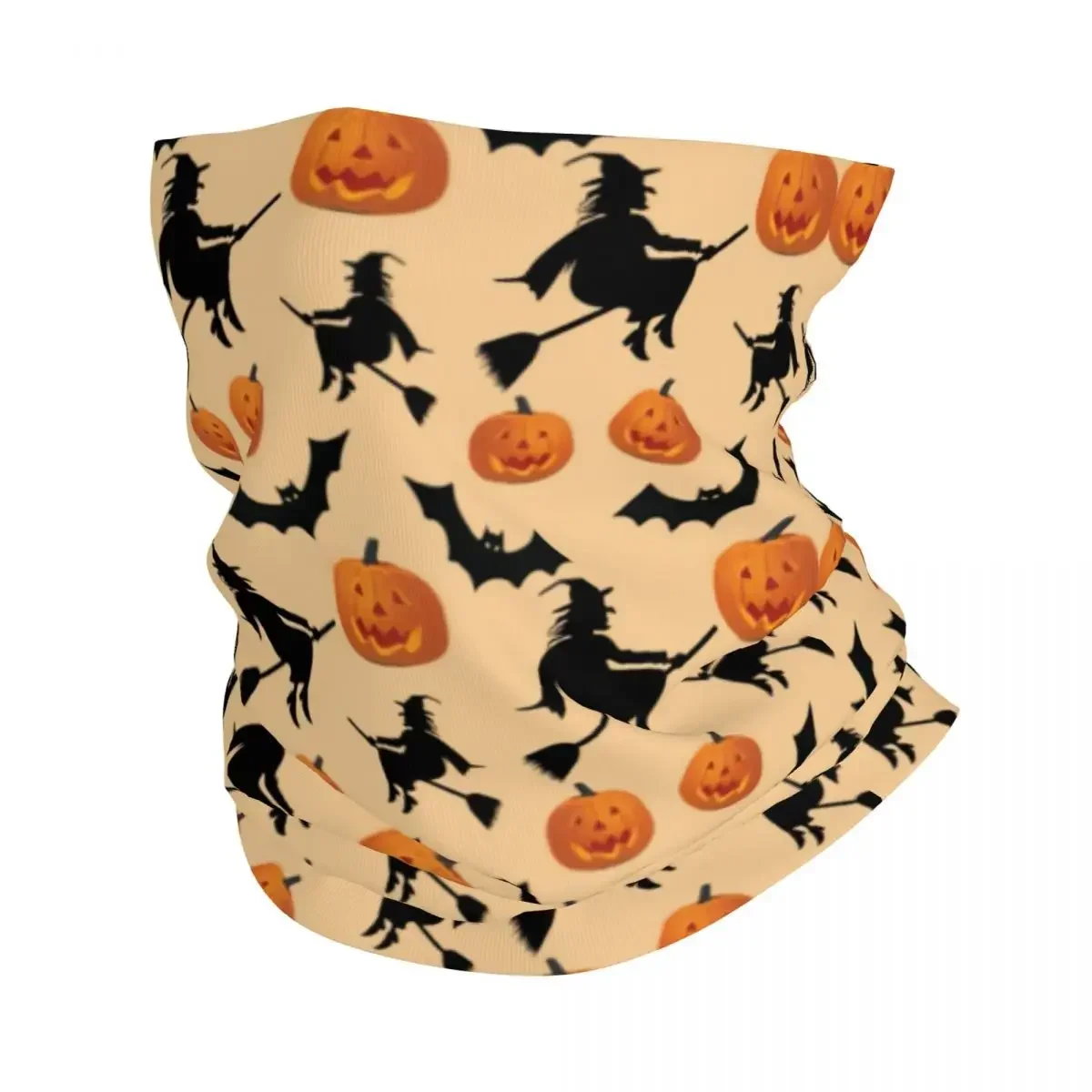 

Halloween Witch Bats Pattern Bandana Neck Gaiter for Hiking Hunting Men Women Wrap Scarf Goth Fan Headband Warmer