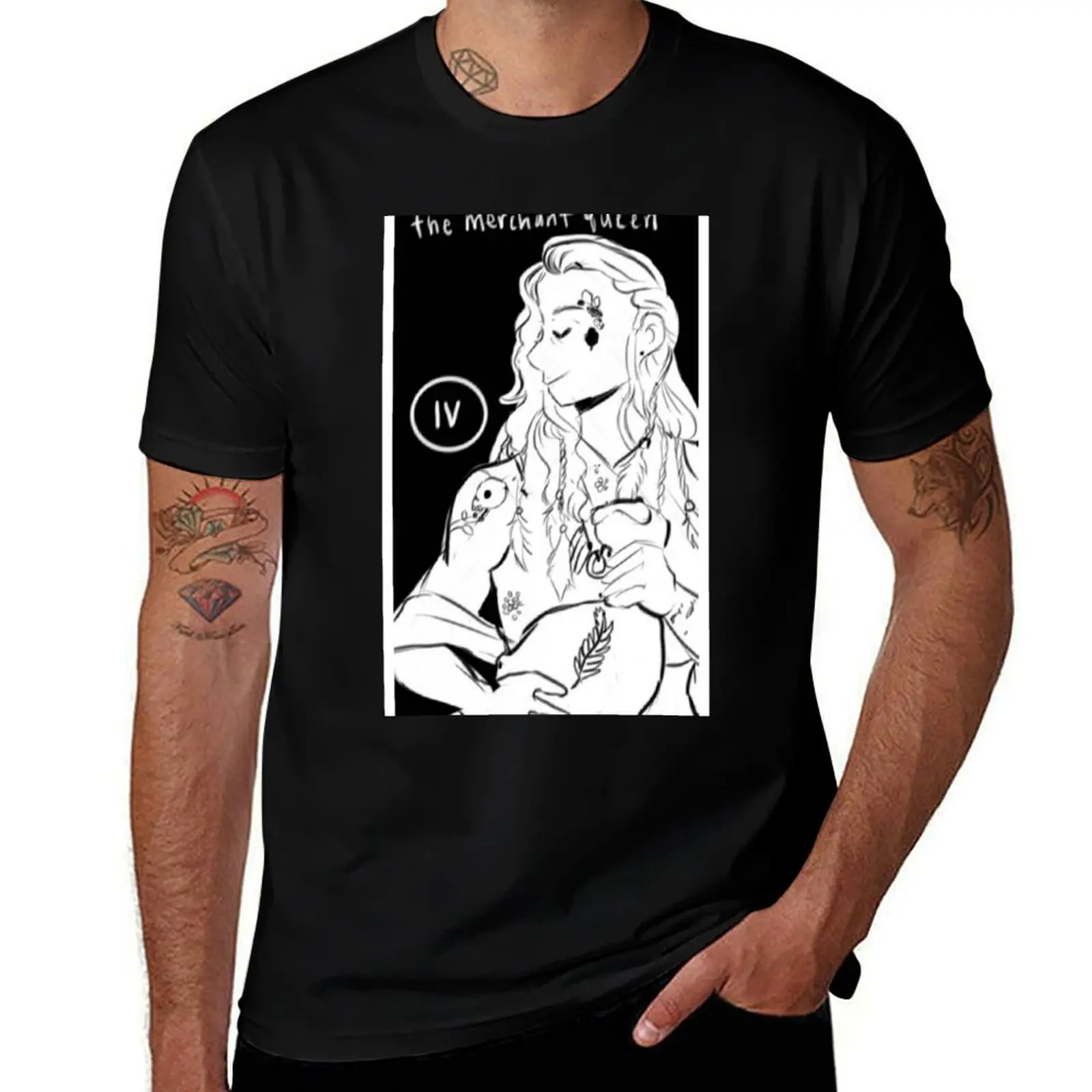

Queen Card Merchant The Tarot Evolett T-Shirt Plus Size Outdoor Casual Top