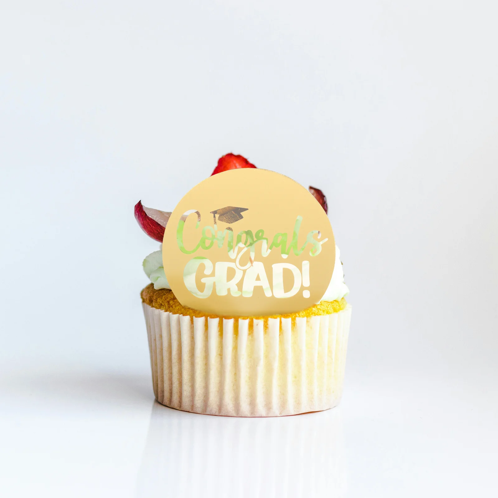 

10Pcs Acrylic Cupcake Picks Graduation Season Decoration 2025 Graduation Party Centerpieces Cake Inserts for Desserts