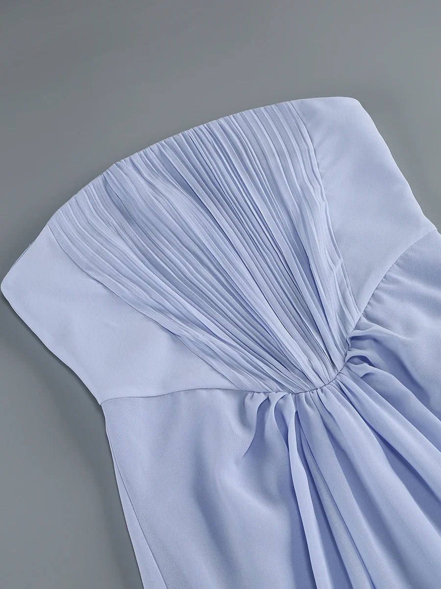 Light Blue Customized Strapless Evening Gown Ruched Shawl Bodycon Mermaid Maxi Dress for Elegante Party Prom 2026 New