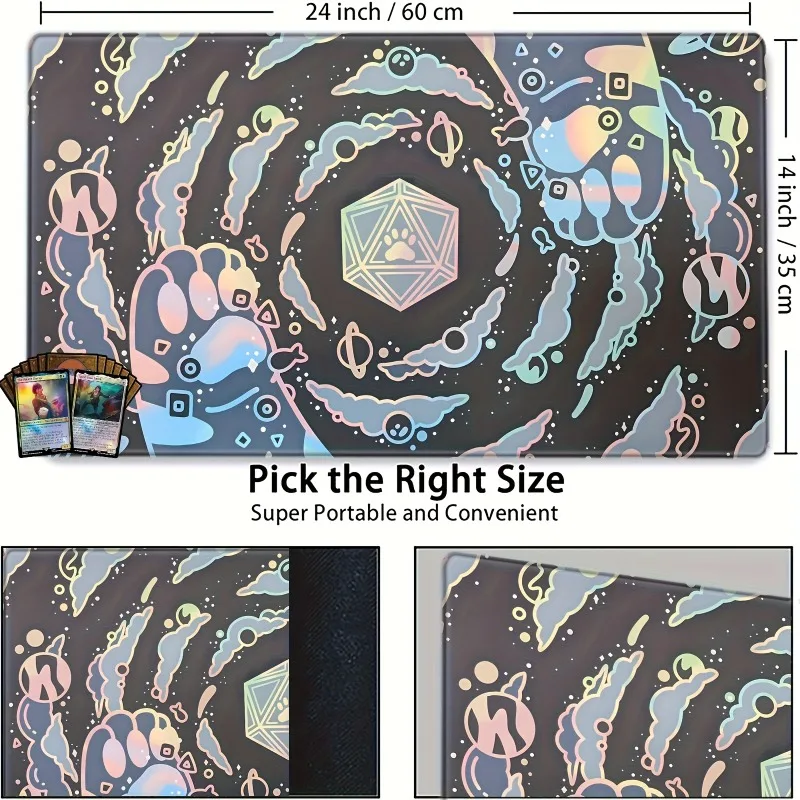 Cat Claw Dice Game paymat , Smooth Surface for Anti-Slip Rubber Base and Trade Card Game, Table and Adult Durable Game Pad