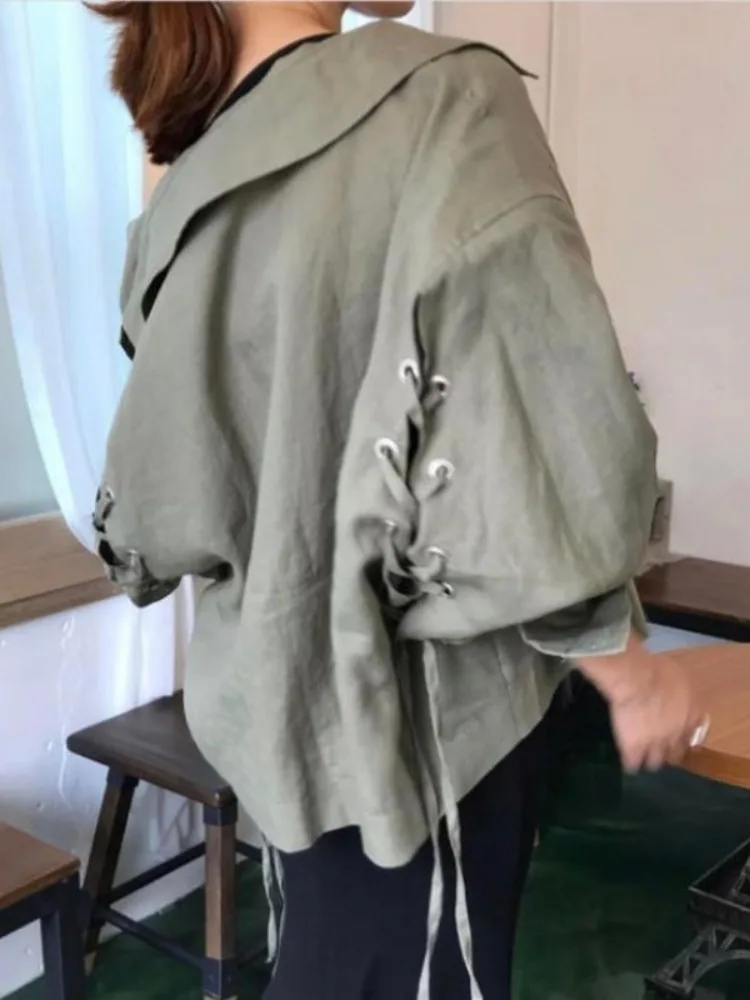 

Ladies' Chic Side-Tie Loose Lazy irt Coat Sunscreen ort Top Faionable Commute Sle Regular Fit Medium Softn Other M...