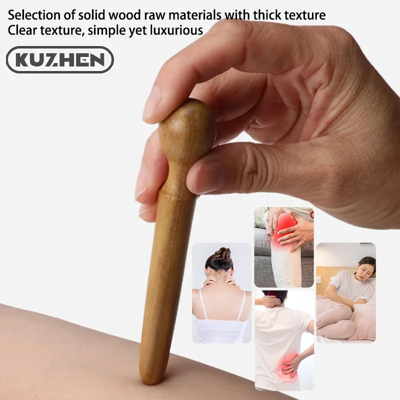 Sandalwood Acupoint Stick Dial Stick Massage Stick Meridian Pen Foot Gourd Wave Shape Sole Acupoint Massage Tool ﻿