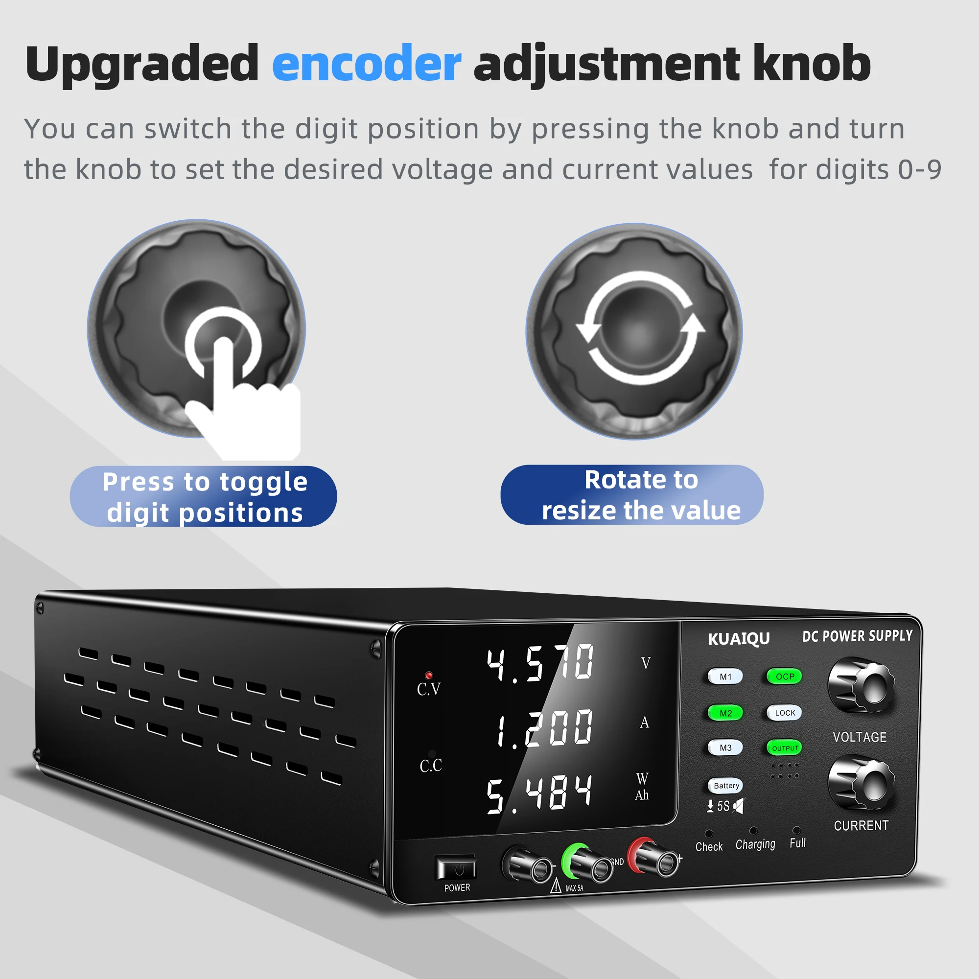 DC Power Supply Variable, 60V 20A High Power Bench Power Supply for Battery Charging, 1200W Adjustable Regulated Power Supply