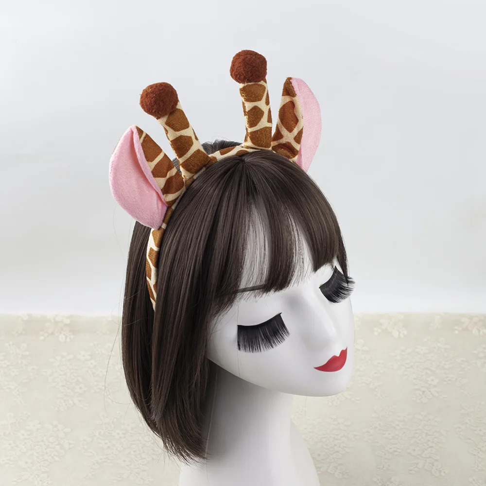 هالوين الزرافة عقال ربطة القوس فيونكة ذيل الغزلان قرون آذان الشعر الأطواق ربطة العنق الحيوان تزلف قرون خوذة العصابات الشعر #3