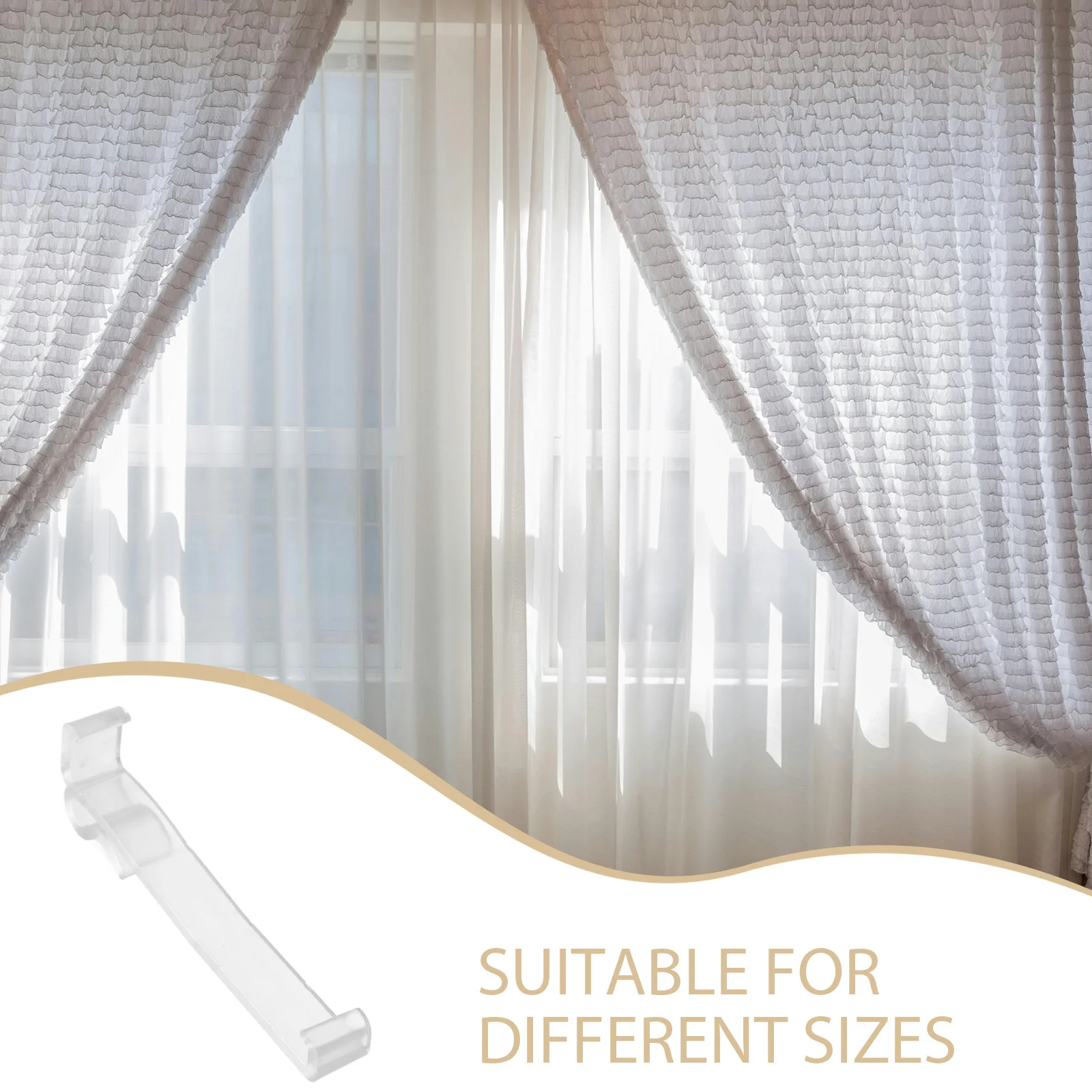 20 قطعة مقاطع الستارة العمياء العمودية البلاستيك الشفاف المخفية استبدال الستارة التجنيب حامل ستائر النوافذ أجزاء الستائر الخشبية #2