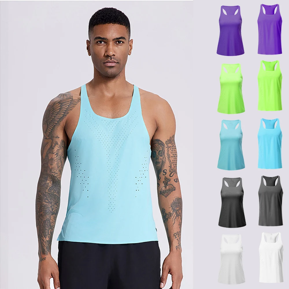 Men Summer Sports Vest Sleeveless Quick Dry Sportswear Marathon Sleeveless T Shirt Outdoor Riding Bottom Shirt Wrestling Singlet