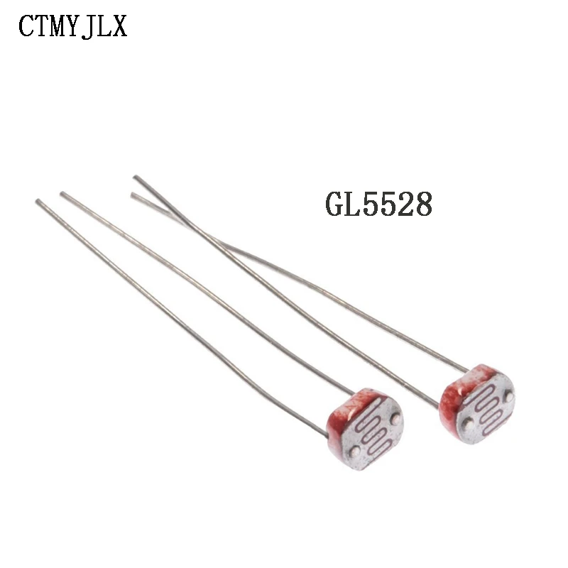 100PCS 5528 GL5528 5MM LDR Photo Light Sensitive Resistor Photoelectric Photoresistor DIY Kit