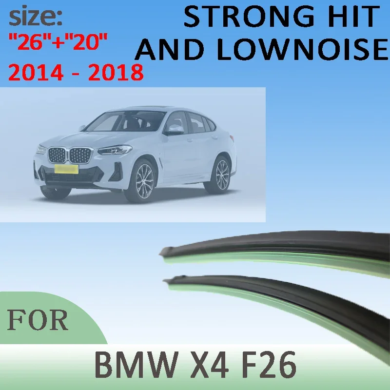 

Wiper Front Wiper Blades For BMW X4 F26 2014 2015 2016 2017 2018 Windshield Windscreen Front Window 26"+20" LHD Accessories