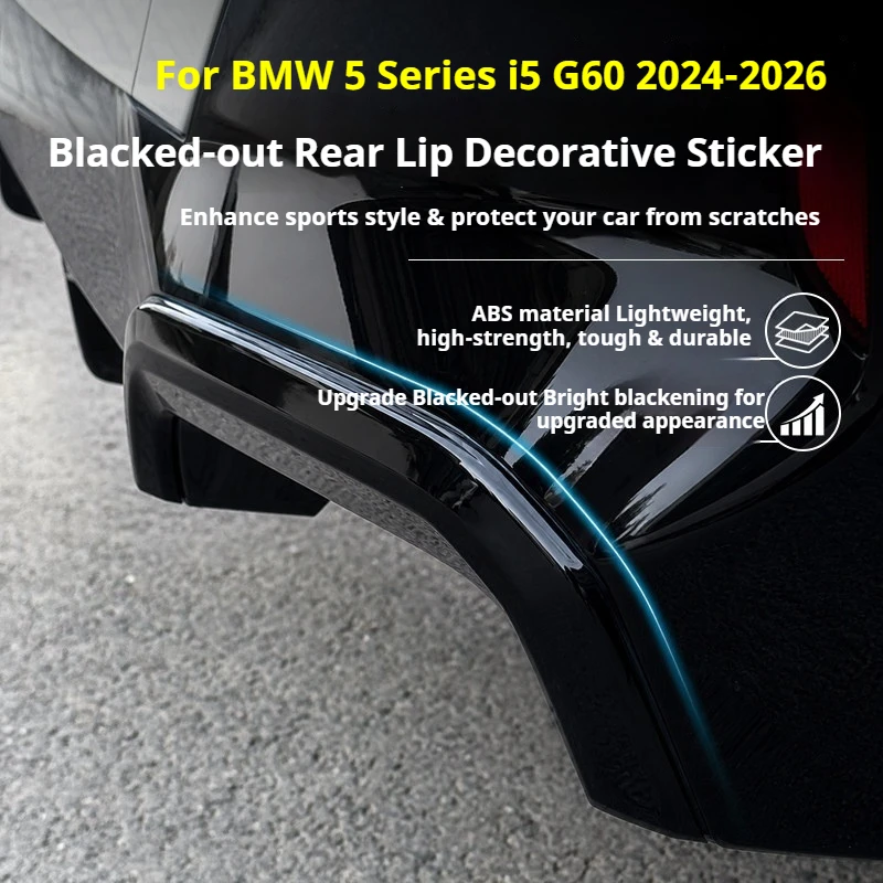 Glossy Black Exhaust Tail PipeTrim Cover For BMW 5 Series i5  G60 2024-2026 M Sport Rear Bumper Decoration 2Pcs/Set  accessories