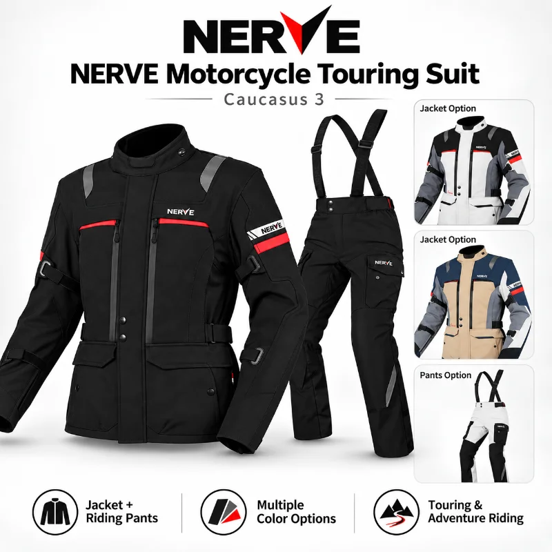 Motorcycle Riding Suit Men Waterproof Windproof Warm Touring Jacket Pants Adventure Riding Gear Four Season