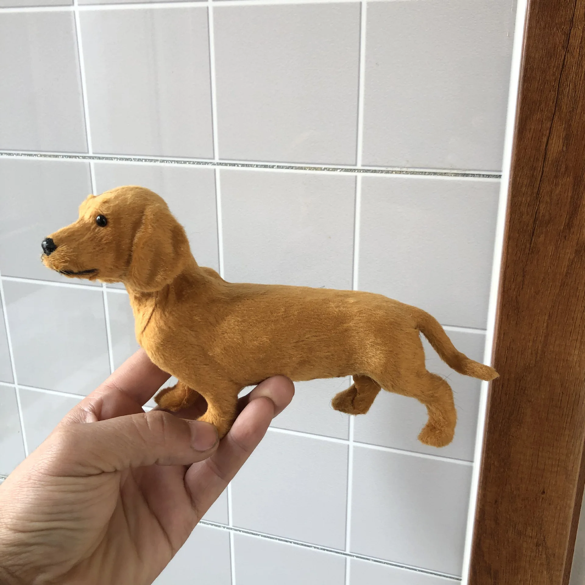 Realistic Simulation Dachshund Dog Puppy Soft Plush Toy Lifelike Companion Animal Model Home Decor Gift for Kids