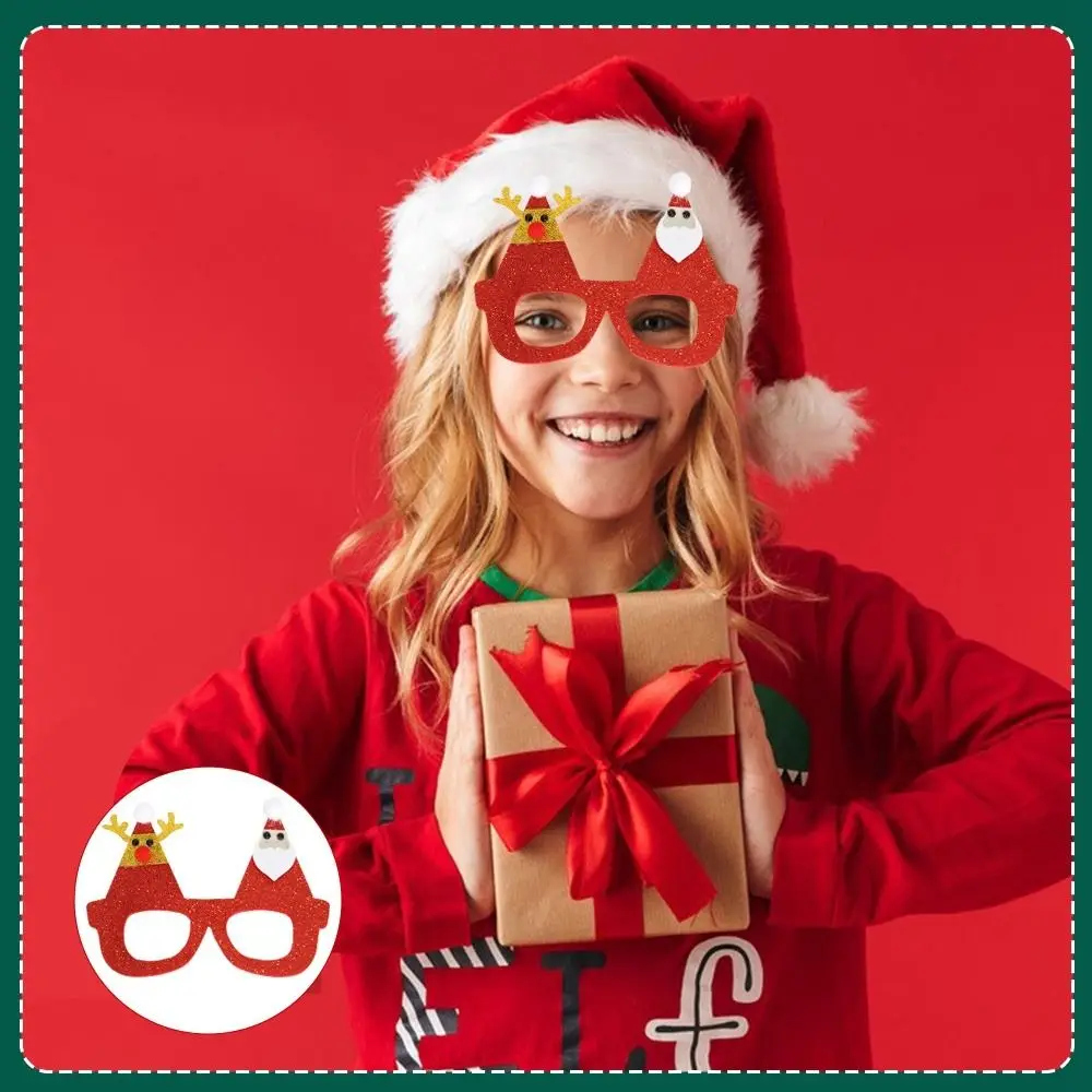 Photography Props Snowflake Santa Claus Eyeglasses Christmas Decorative Glasses Christmas Frame Glasses Party Decorations
