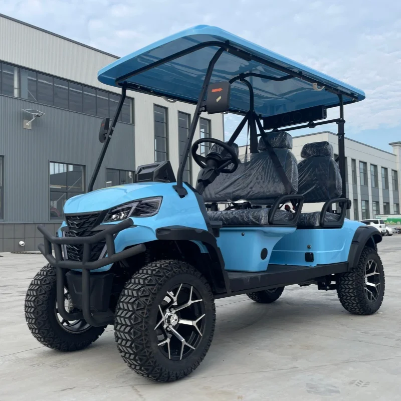 72V Electric Golf Cart CE Certified | Commercial Resort Shuttle & Community Personal Use Bumper Sound Bar Three-Point Seat Belt