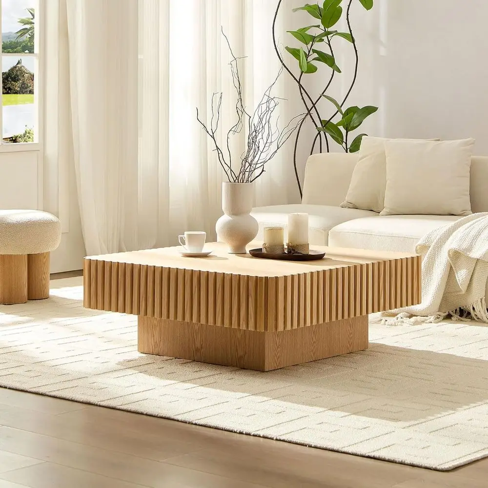 

Журнальный столик из ясеня, ручной работы, в форме барабана, подходит для гостиной, простая сборка, 35.43x15.75