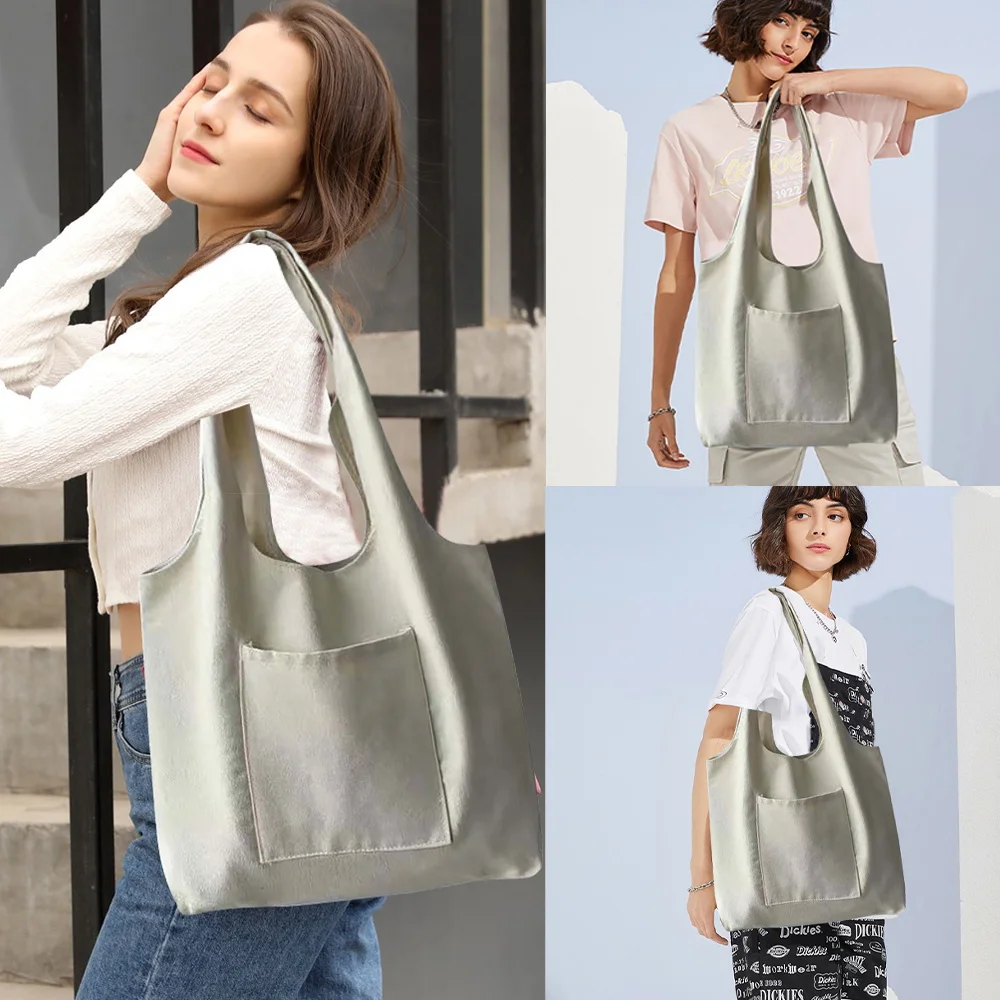 Shopping Bag Foldable Fashion Student Canvas Shoulder Bag Walls Printed Ladies Shopper Travel Tote Work Handbag Organizer