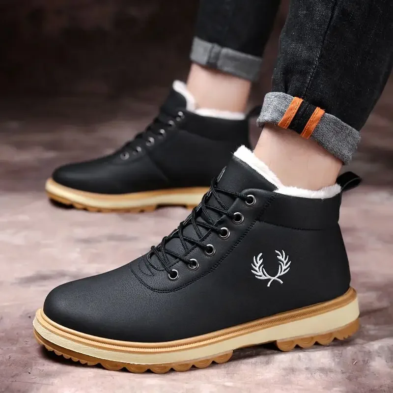 Men\'s Snow Boots Trendy 2025 Male Shoes Winter Warm Cheap Designer Footwear Y2k Fashion Size 45 New 44 Non Slip Comfortable Sale