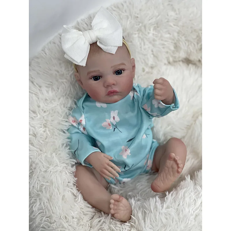 45cm Reborn Meadow Full Body Silicone Vinyl 100% handmade 3D Skin with Visbile Veins Collectible Art Doll Christmas Gift