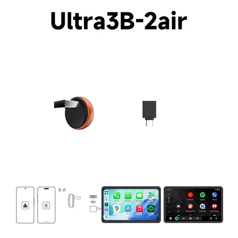 Wireless Bluetooth Dongle Mini Ultra 3 Carplay Adapter Android Auto 5G Hz Wifi Auto Connect