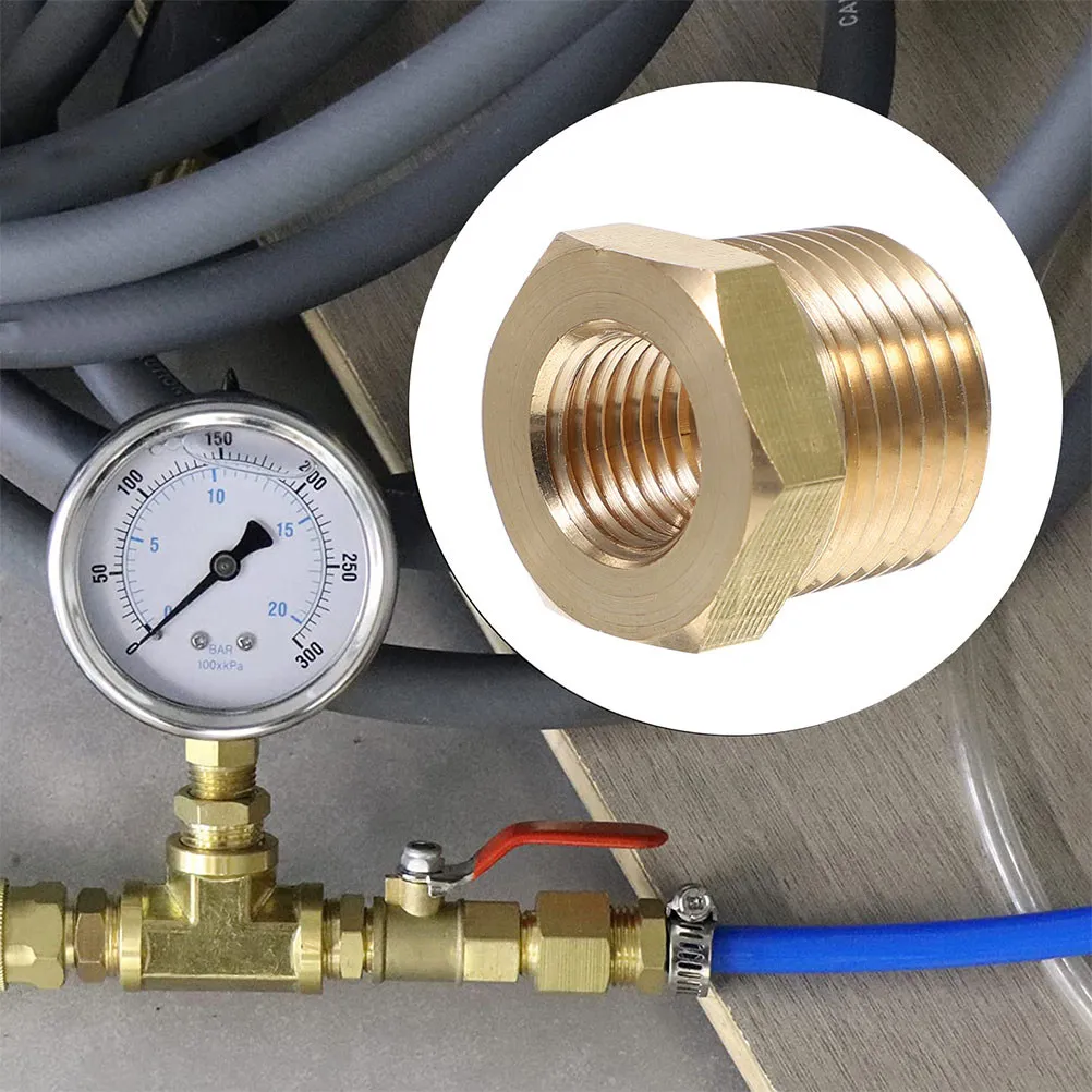 6Pcs Npt Reducer Fittings Brass 12 External Thread to 14 Internal Thread Adapter for Hose Connector 1/2 to 1/4 Npt Reducer