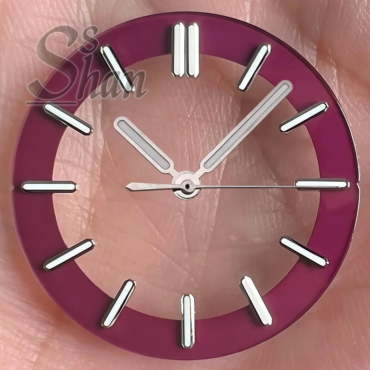 29mm Skeleton Watch Dial & Hands, Fits NH35 NH36 Mingzhu Miyota ETA2824 Movements Transparent Hollow Watch Mod Replacement Parts