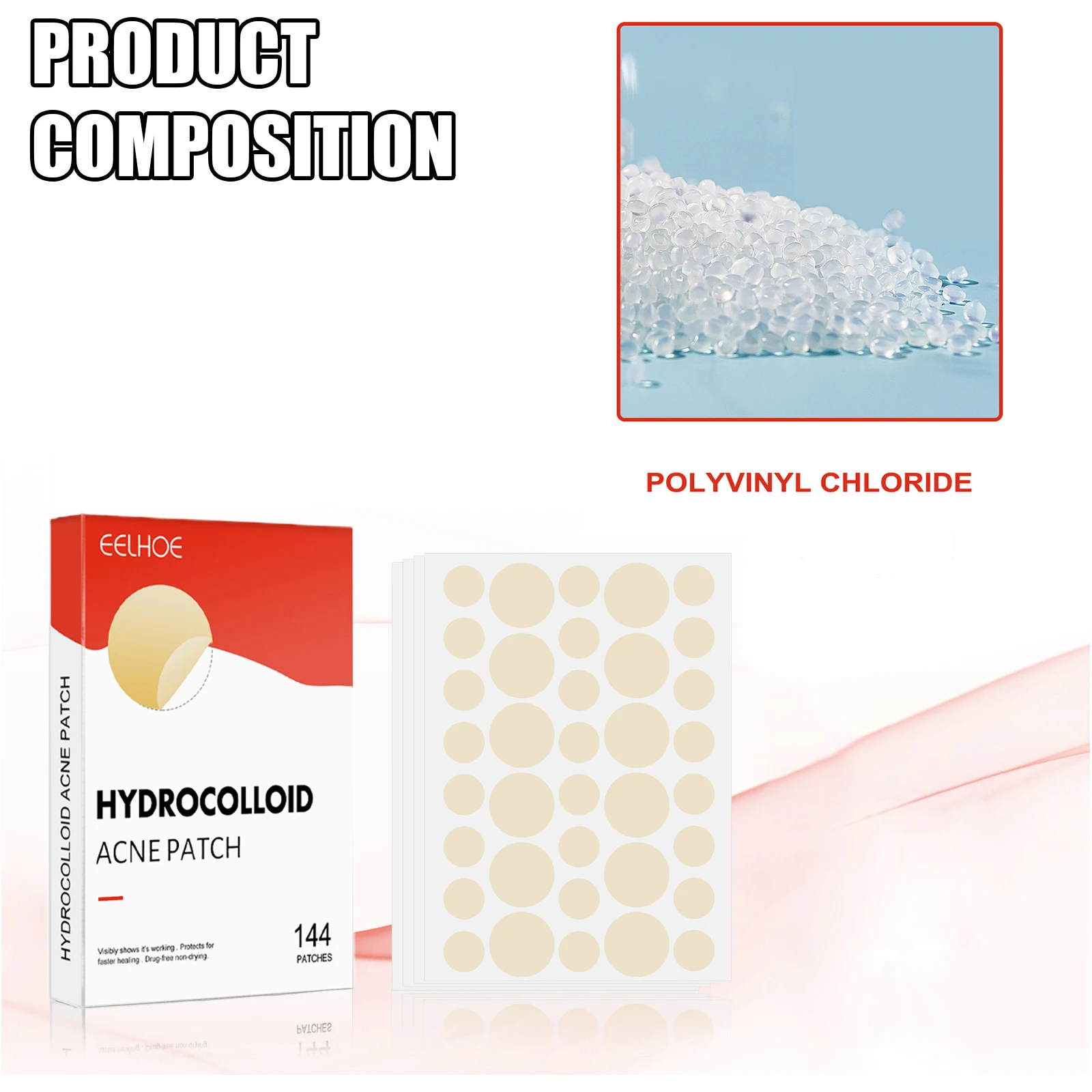 Hydrocolloid Acne Patches 2 Sizes Invisible Makeup-Friendly Face Care Acne Pimple Patch Breathable for Comedones Spot Treatment