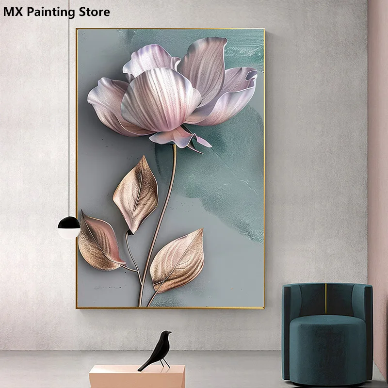 

Color Floral Canvas Painting,Abstract Flower Poster Artworks Displayed Gallery,Home Decoration Unframed Wall Art Picture